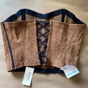 🆕 $327 Natural Stretch Suede Leather Millesia Elixir Lace-Up Corset FR 3 US M